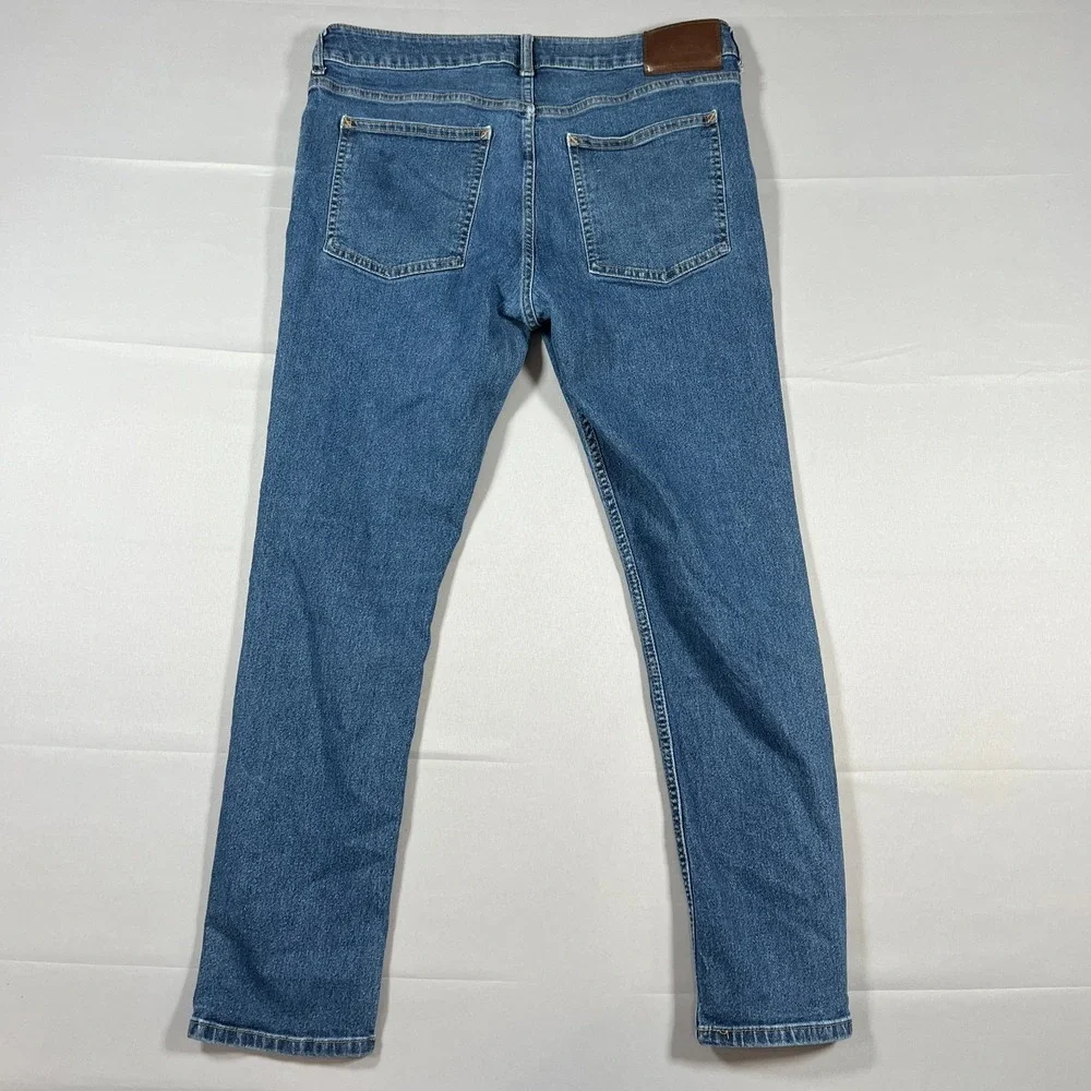 C&A Skinny Jeans Mens 33 Blue Denim Mid Rise Zip Fly Medium Wash Streetwear